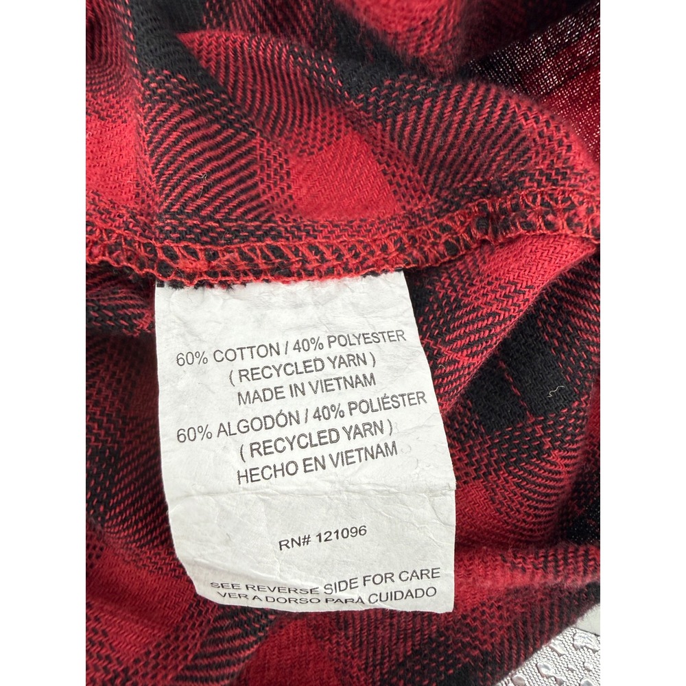 Copper & Oak Mens XL Red Black Buffalo Plaid Flannel Button Down Shirt - Picture 3 of 8